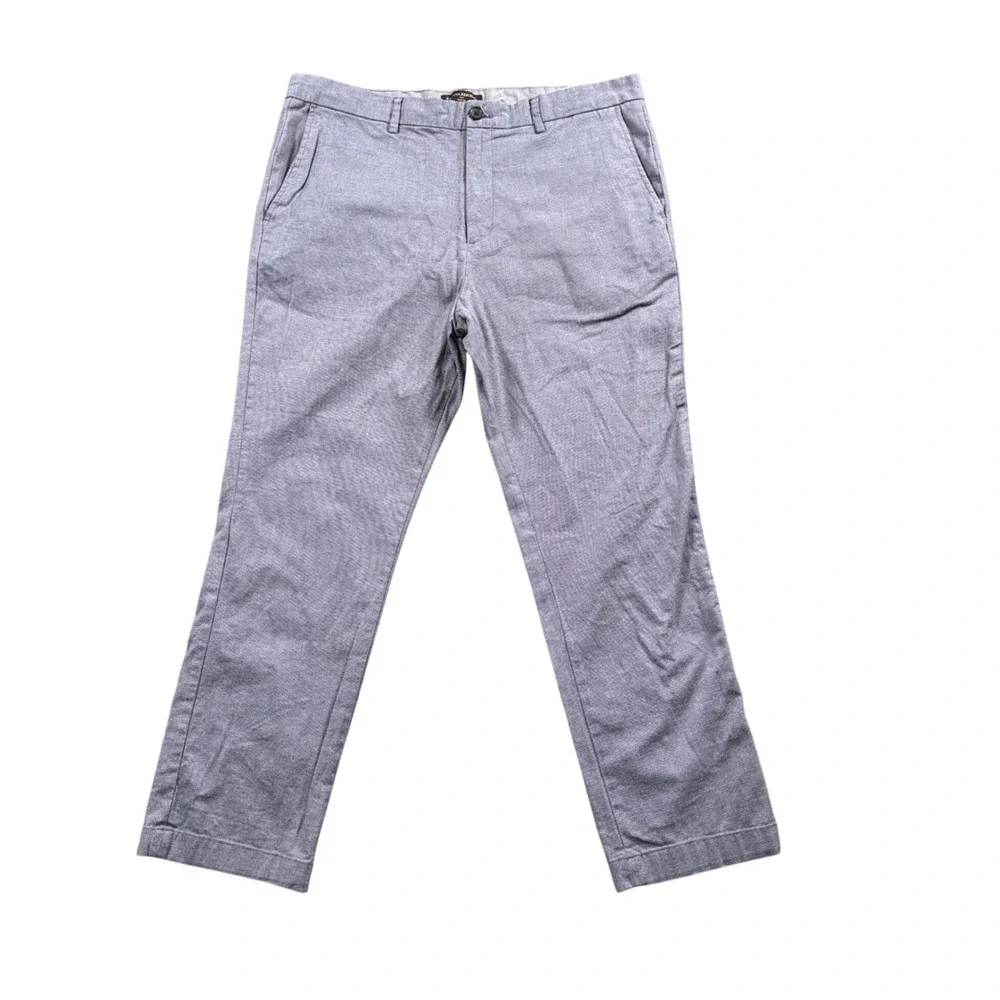Banana Republic Slim Fit Chino Men 35x28 (Tag 36x30) Blue Micro Texture Trousers
